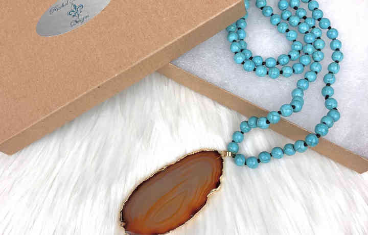 Turquoise Magnesite Beaded Necklace | New Orleans Local