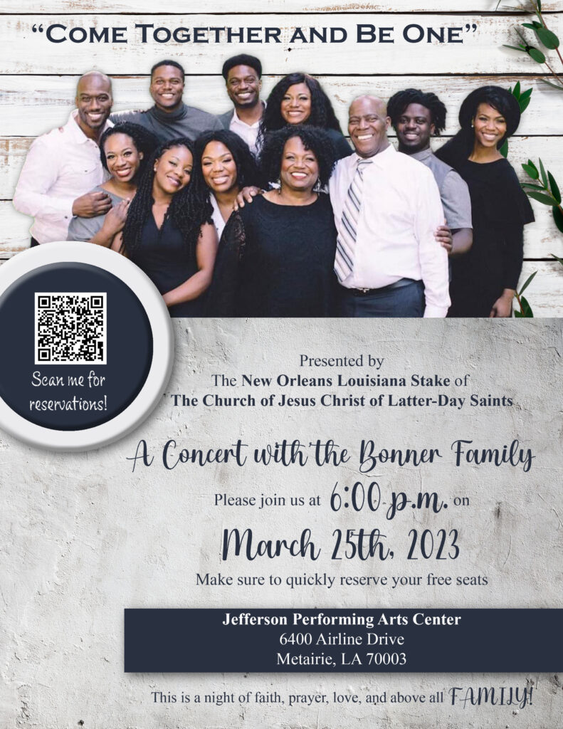 Together and Be One” Bonner Family Gospel Concert New Orleans